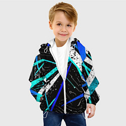 Куртка с капюшоном детская Разноцветные праздничные линии, цвет: 3D-белый — фото 2
