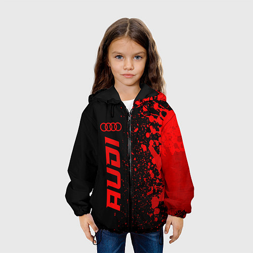 Детская куртка Audi - red gradient по-вертикали / 3D-Черный – фото 3