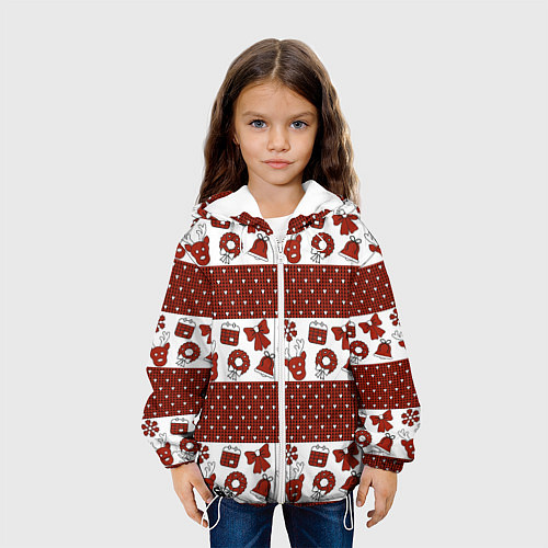 Детская куртка Новогодний паттерн / 3D-Белый – фото 3