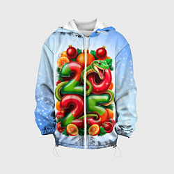 Куртка с капюшоном детская Змеи к нам приходят 2025, цвет: 3D-белый