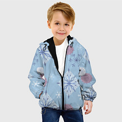Куртка с капюшоном детская Снежинки Эльзы, цвет: 3D-черный — фото 2