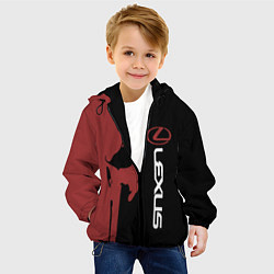 Куртка с капюшоном детская Lexus и череп, цвет: 3D-черный — фото 2