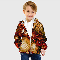 Куртка с капюшоном детская Новогоднее ёлочное украшение, цвет: 3D-белый — фото 2