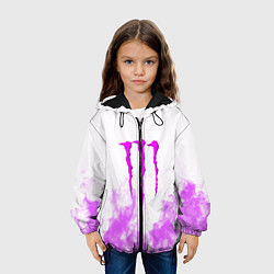 Куртка с капюшоном детская Monster energy neon flame, цвет: 3D-черный — фото 2