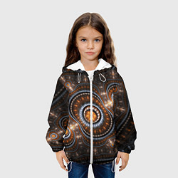Куртка с капюшоном детская Психоделкиа узоров, цвет: 3D-белый — фото 2