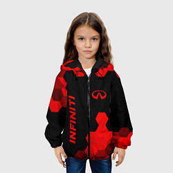 Куртка с капюшоном детская Infiniti - red gradient вертикально, цвет: 3D-черный — фото 2