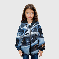 Куртка с капюшоном детская Текстура объемных сот, цвет: 3D-черный — фото 2