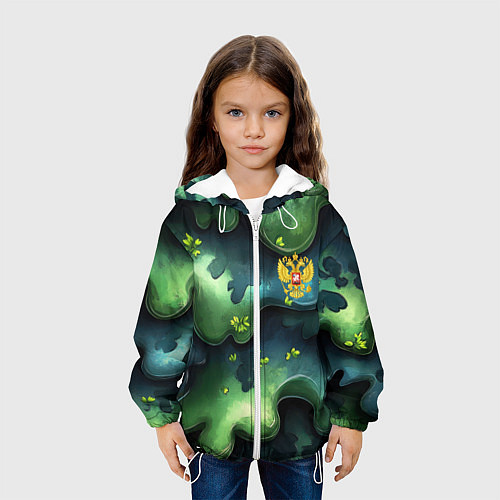 Детская куртка Летний абстрактный камуфляж / 3D-Белый – фото 3