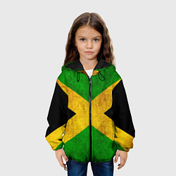 Куртка с капюшоном детская Jamaica flag, цвет: 3D-черный — фото 2