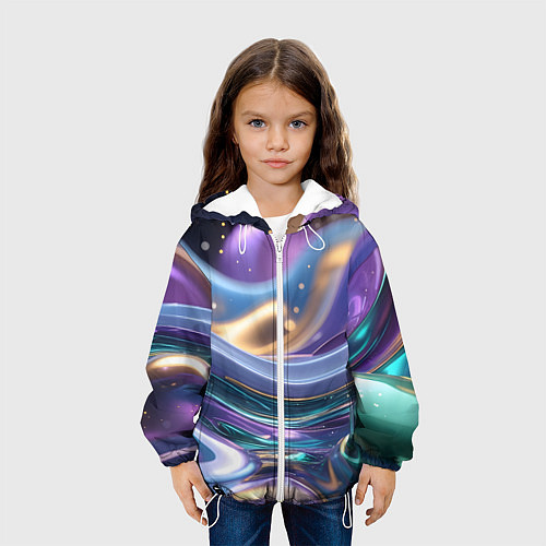 Детская куртка Космическая краска / 3D-Белый – фото 3
