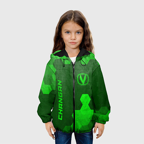 Детская куртка Changan - green gradient вертикально / 3D-Черный – фото 3