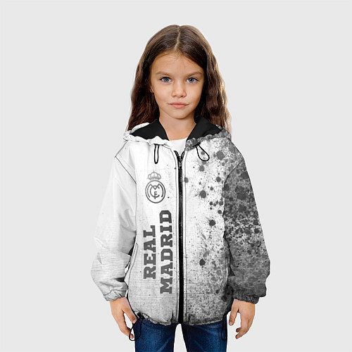 Детская куртка Real Madrid - white gradient по-вертикали / 3D-Черный – фото 3