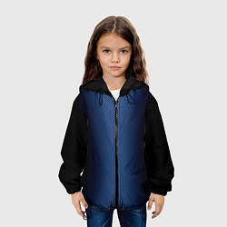 Куртка с капюшоном детская Чёрно-синий градиент по центру текстура, цвет: 3D-черный — фото 2