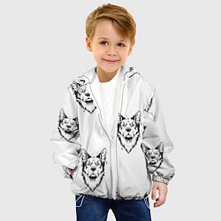 Куртка с капюшоном детская Голова собаки, цвет: 3D-белый — фото 2