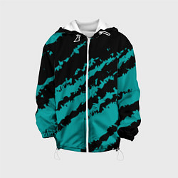 Куртка с капюшоном детская The color is black and light blue, цвет: 3D-белый