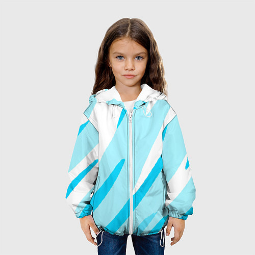 Детская куртка Белый с голубым абстракция / 3D-Белый – фото 3