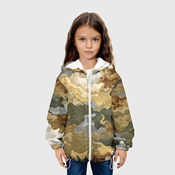 Куртка с капюшоном детская Золотистый камуфляж, цвет: 3D-белый — фото 2