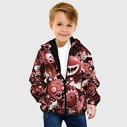 Куртка с капюшоном детская Растения против зомби в красном цвете, цвет: 3D-черный — фото 2