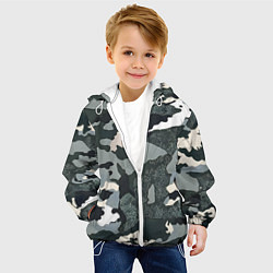 Куртка с капюшоном детская Темно зеленый камуфляж, цвет: 3D-белый — фото 2
