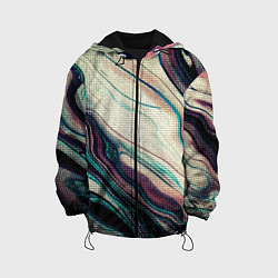 Куртка с капюшоном детская Абстракция тёмные краски с текстурой, цвет: 3D-черный