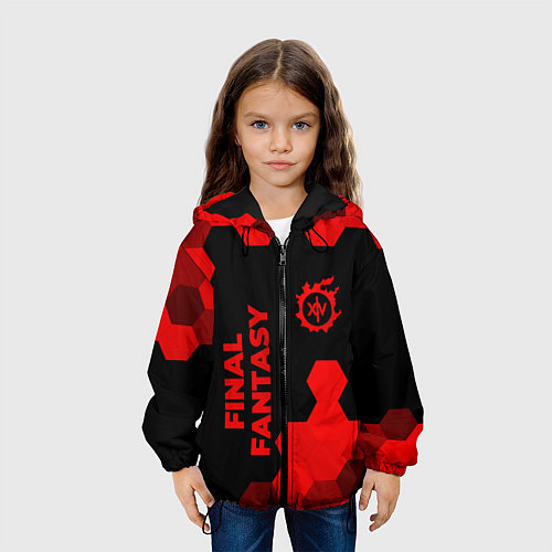 Детская куртка Final Fantasy - red gradient вертикально / 3D-Черный – фото 3