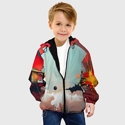 Куртка с капюшоном детская Сюрреалистичная абстракция, цвет: 3D-черный — фото 2