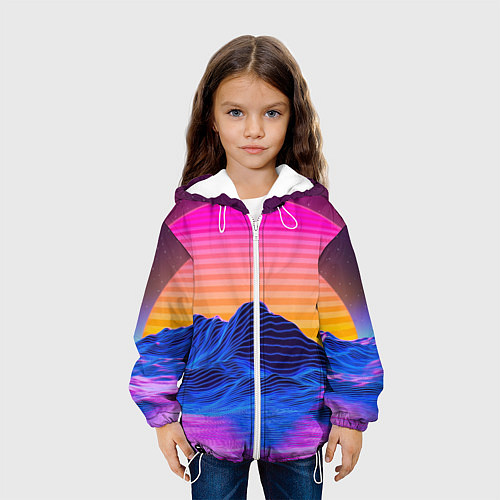 Детская куртка Неоновый закат / 3D-Белый – фото 3