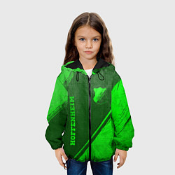 Куртка с капюшоном детская Hoffenheim - green gradient вертикально, цвет: 3D-черный — фото 2