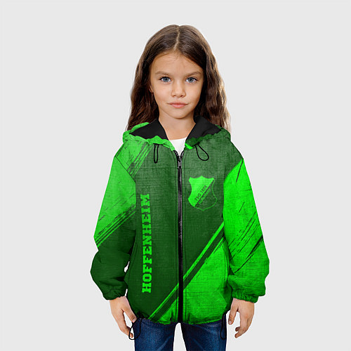 Детская куртка Hoffenheim - green gradient вертикально / 3D-Черный – фото 3