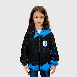 Куртка с капюшоном детская Schalke 04 fc blue color, цвет: 3D-черный — фото 2