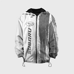 Куртка с капюшоном детская Subaru - white gradient по-вертикали, цвет: 3D-черный