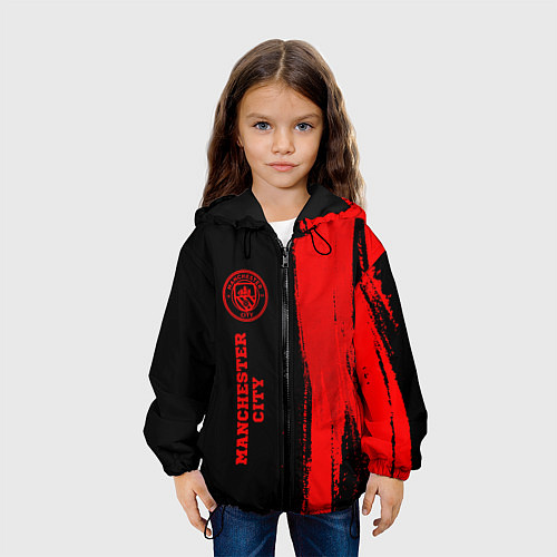 Детская куртка Manchester City - red gradient по-вертикали / 3D-Черный – фото 3