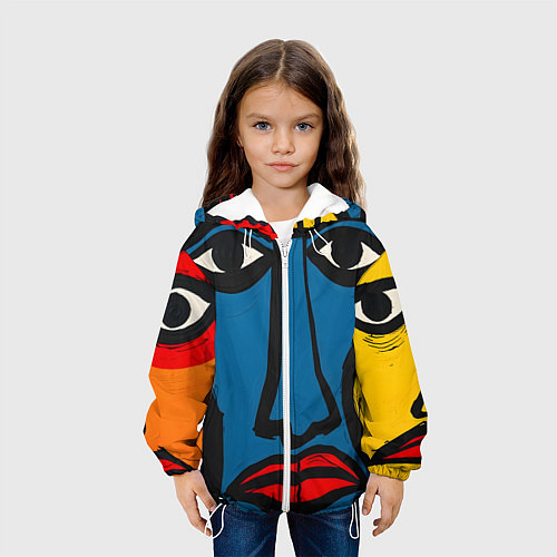 Детская куртка Арт с лицами / 3D-Белый – фото 3