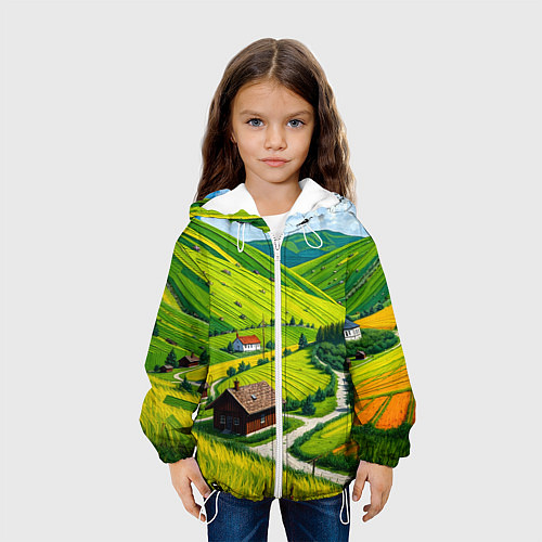 Детская куртка Русская душа и поле / 3D-Белый – фото 3