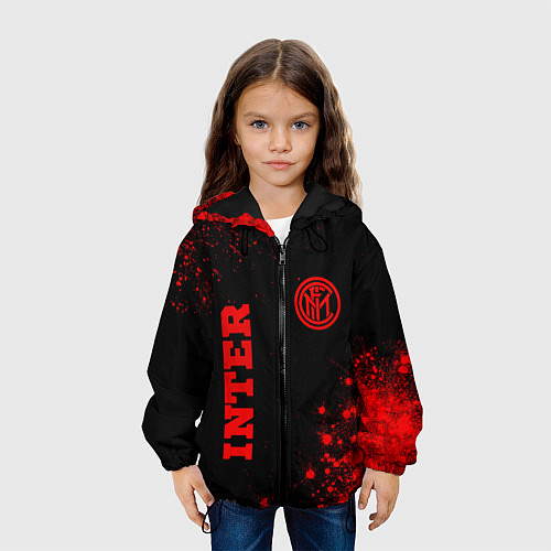 Детская куртка Inter - red gradient вертикально / 3D-Черный – фото 3