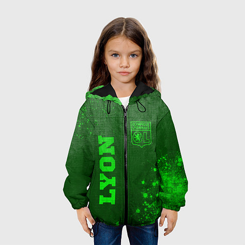 Детская куртка Lyon - green gradient вертикально / 3D-Черный – фото 3