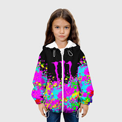 Куртка с капюшоном детская Monster energy краски неоновые, цвет: 3D-белый — фото 2