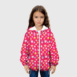 Куртка с капюшоном детская Skzoo pattern pink, цвет: 3D-белый — фото 2