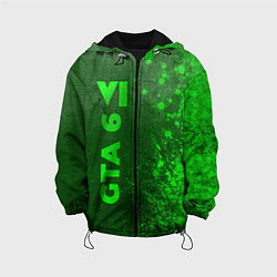 Куртка с капюшоном детская GTA 6 - green gradient по-вертикали, цвет: 3D-черный
