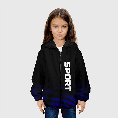 Детская куртка Sport чёрно-синий текстурный / 3D-Черный – фото 3