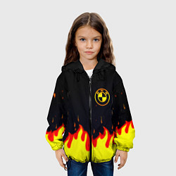 Куртка с капюшоном детская BMW огненный, цвет: 3D-черный — фото 2