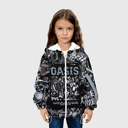 Куртка с капюшоном детская Oasis на фоне гитар, цвет: 3D-белый — фото 2