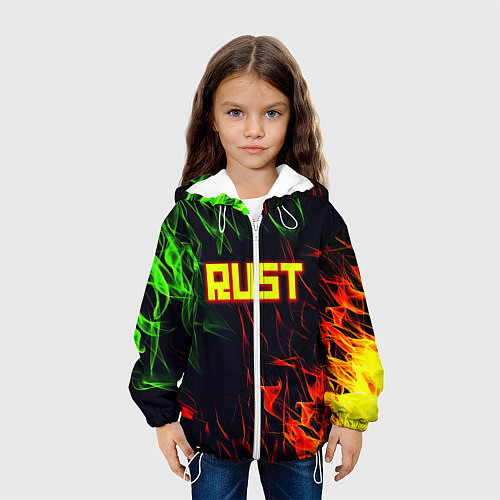 Детская куртка RUST огненная текстура / 3D-Белый – фото 3