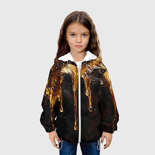 Детская куртка Стекающий мед - текстура / 3D-Белый – фото 3