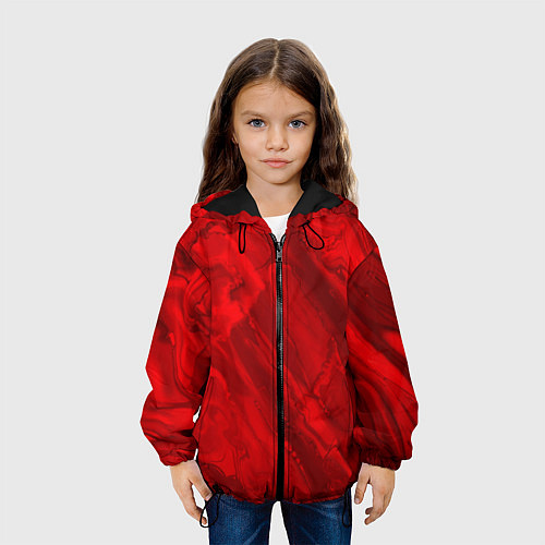 Детская куртка Красный камень абстракция / 3D-Черный – фото 3