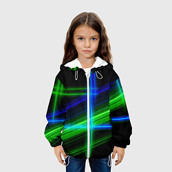 Куртка с капюшоном детская Color blue black green, цвет: 3D-белый — фото 2
