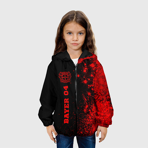 Детская куртка Bayer 04 - red gradient по-вертикали / 3D-Черный – фото 3