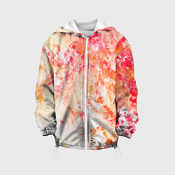 Детская куртка Абстракция - splashes of pink and red paint on whi