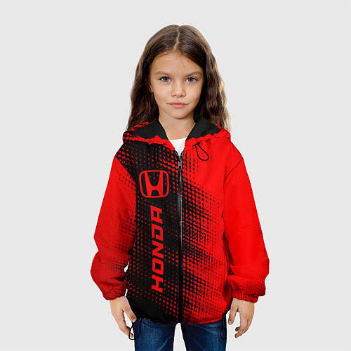 Детская куртка Honda - red gradient по-вертикали / 3D-Черный – фото 3