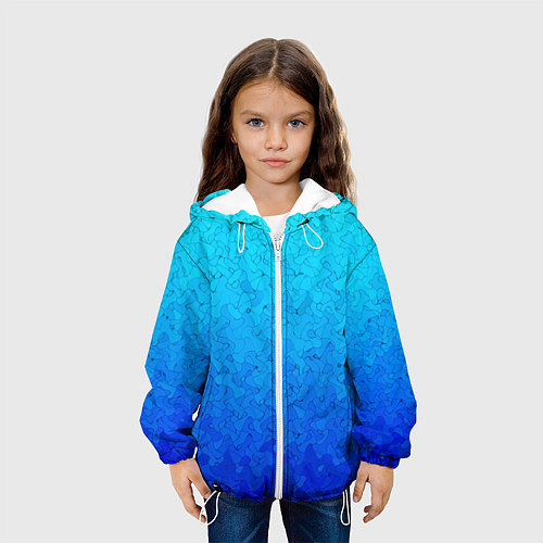 Детская куртка Голубой в синеву с узором / 3D-Белый – фото 3